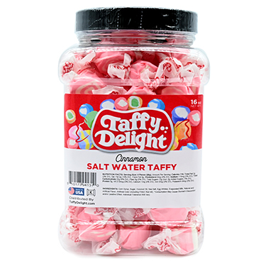 Taffy Delight Cinnamon Salt Water Taffy 16oz Jar 